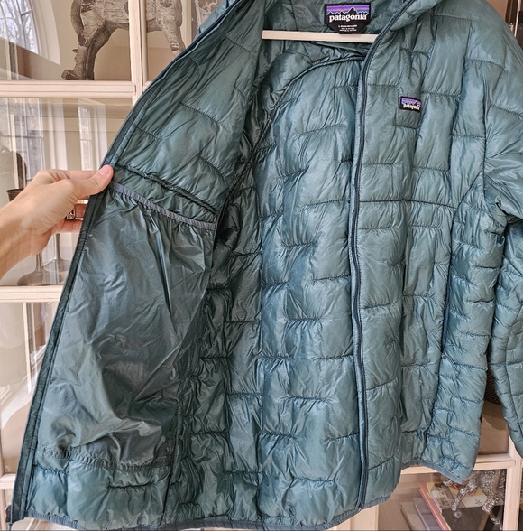 $329💚RARE💙 Patagonia Micro Puff Hoody Jacket Mens Sea Blue - Picture 4 of 12